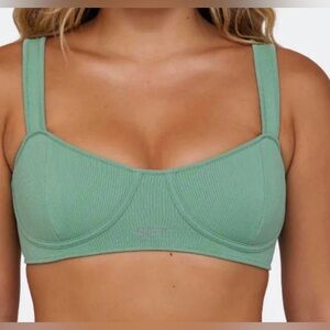 EUC SET Active Women’s SculptFlex Couture Green Ribbed Bra - Size XS